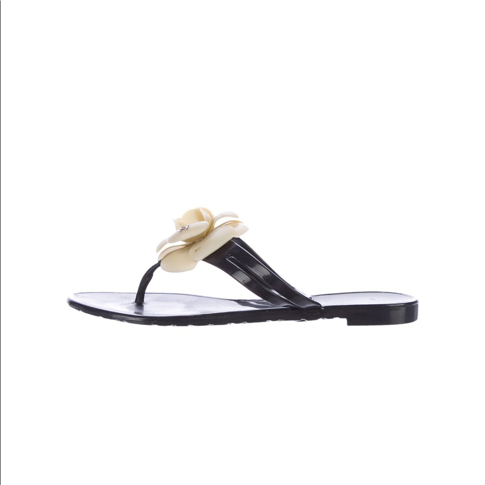 Authentic Chanel Camellia Flower Thongs - Picture 2 of 5